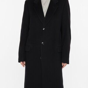 Canali Made in Italy Black Made in Italy 100% Wool Trench Coat Jacket Sz 50